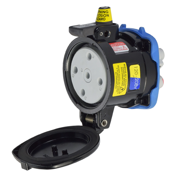 36-64167-HAZ - DS60 RECEPTACLE METAL BLACK SIZE 4 TYPE 4X 3P+N+G 60A 120/208 VAC 60 Hz NO AUX